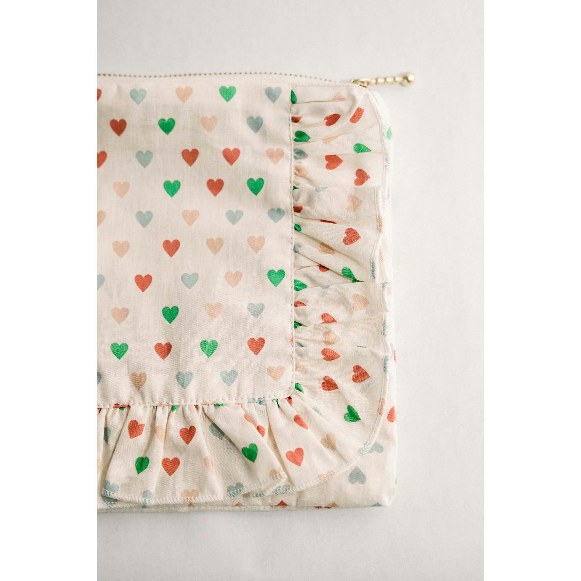 Love In Bloom Timless Floral Ruffle Zipper Pouch