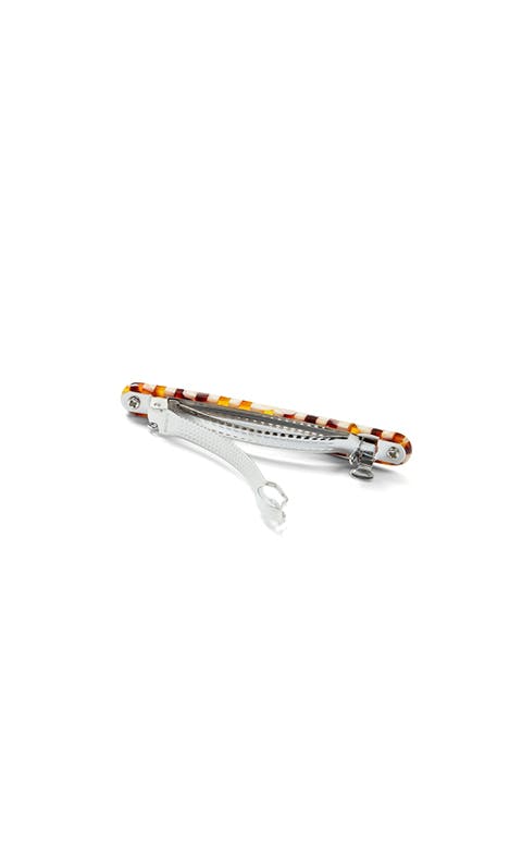 Midi Paris Barrette in Tortoise Checker