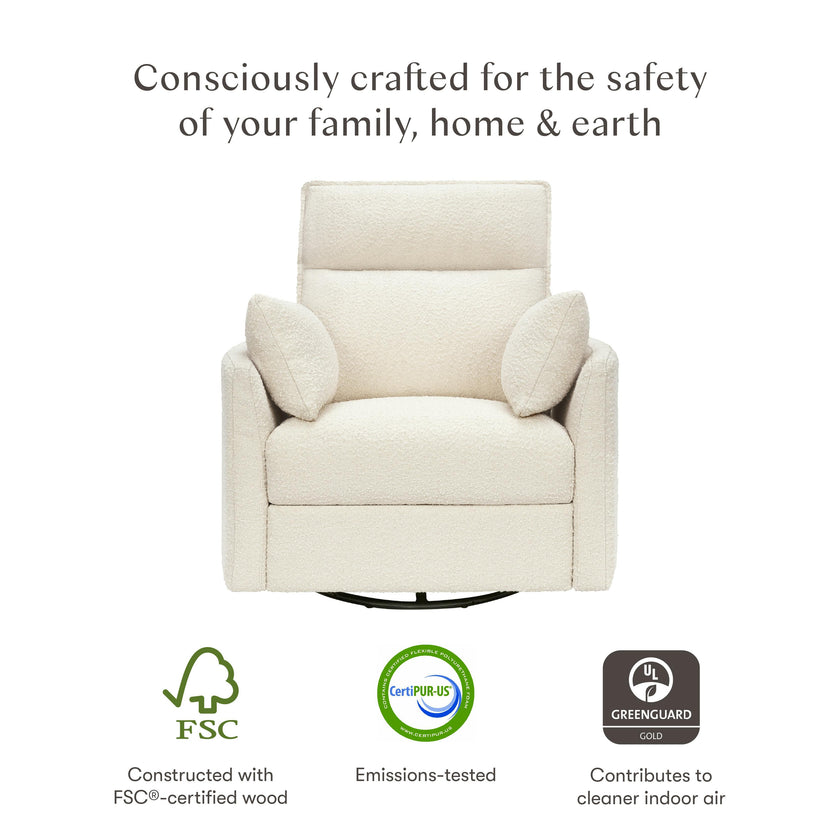 Nori Glider Recliner w/ Electronic Control and USB in Performance Ivory Boucle