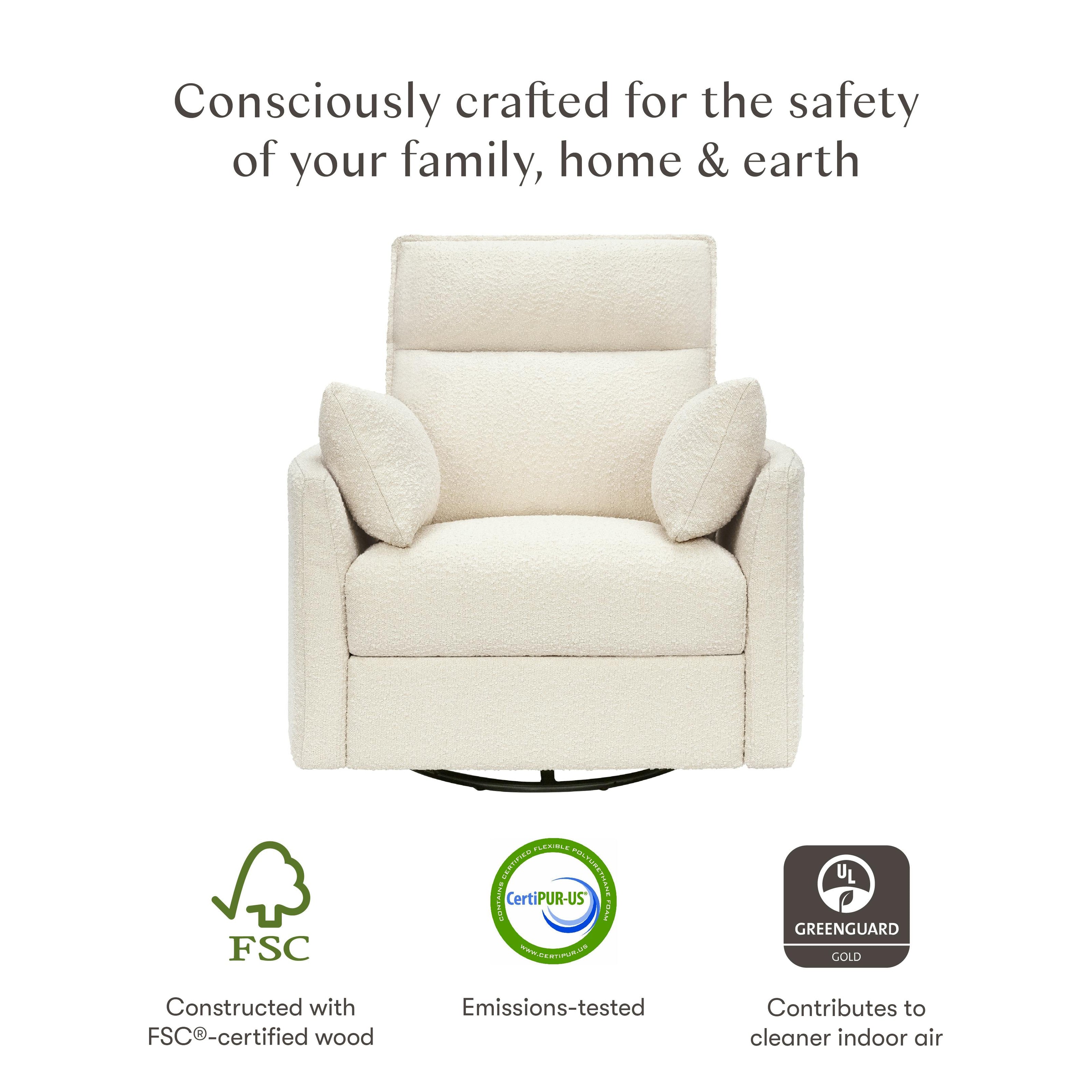 Nori Glider Recliner w/ Electronic Control and USB in Performance Ivory Boucle