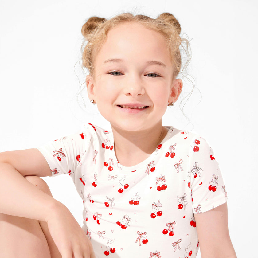 Cherry On Top Bamboo Kids Pajama Short Set