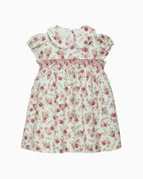 Baby Arabella Rose Floral Smocked Dress in Pink
