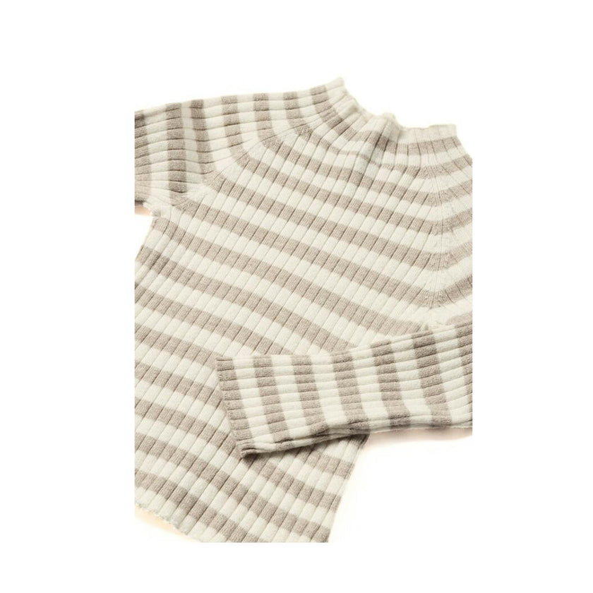 Striped Knit Mockneck