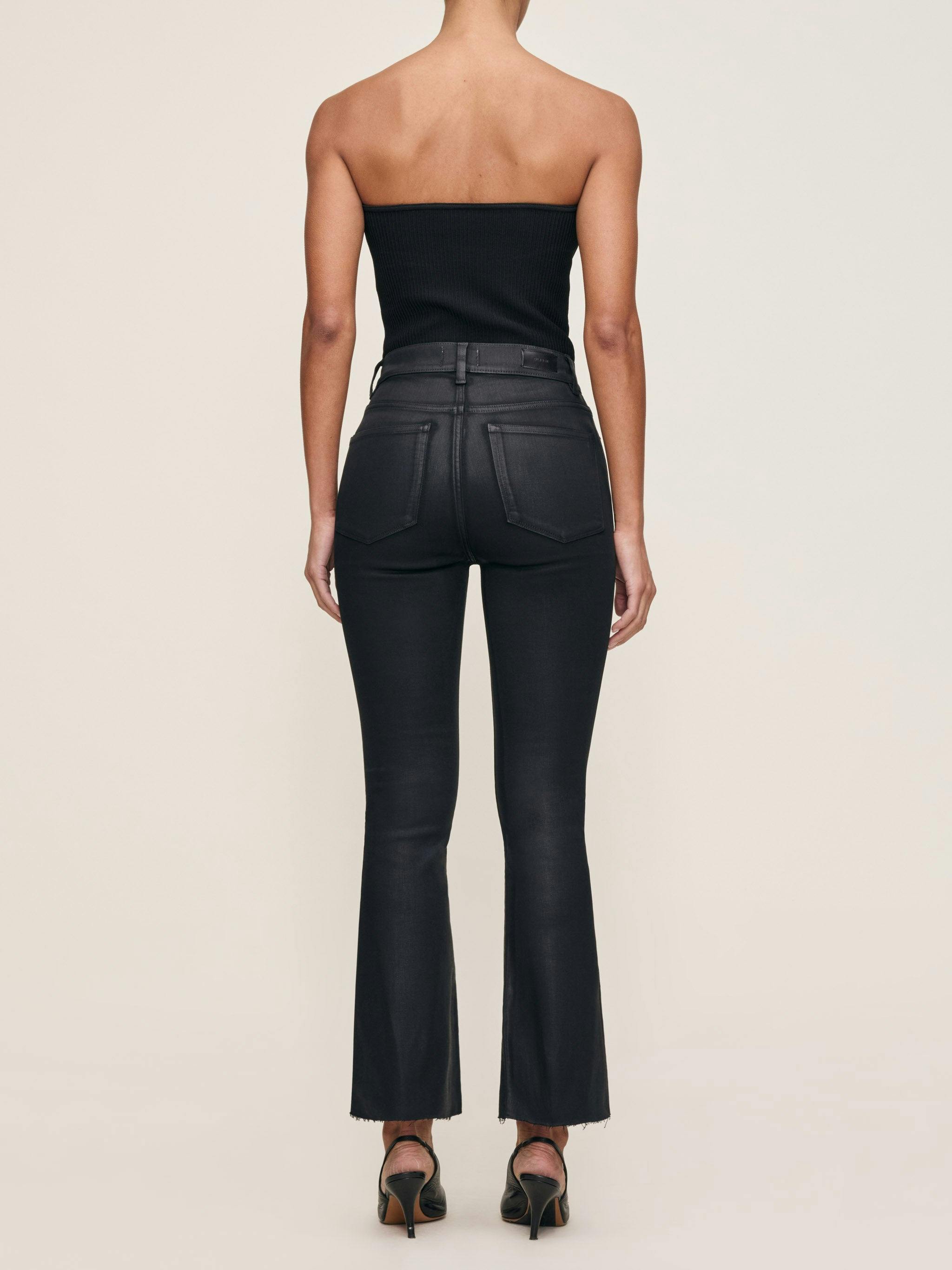 Bridget Boot High Rise Instasculpt™ Crop Jeans Black Coated