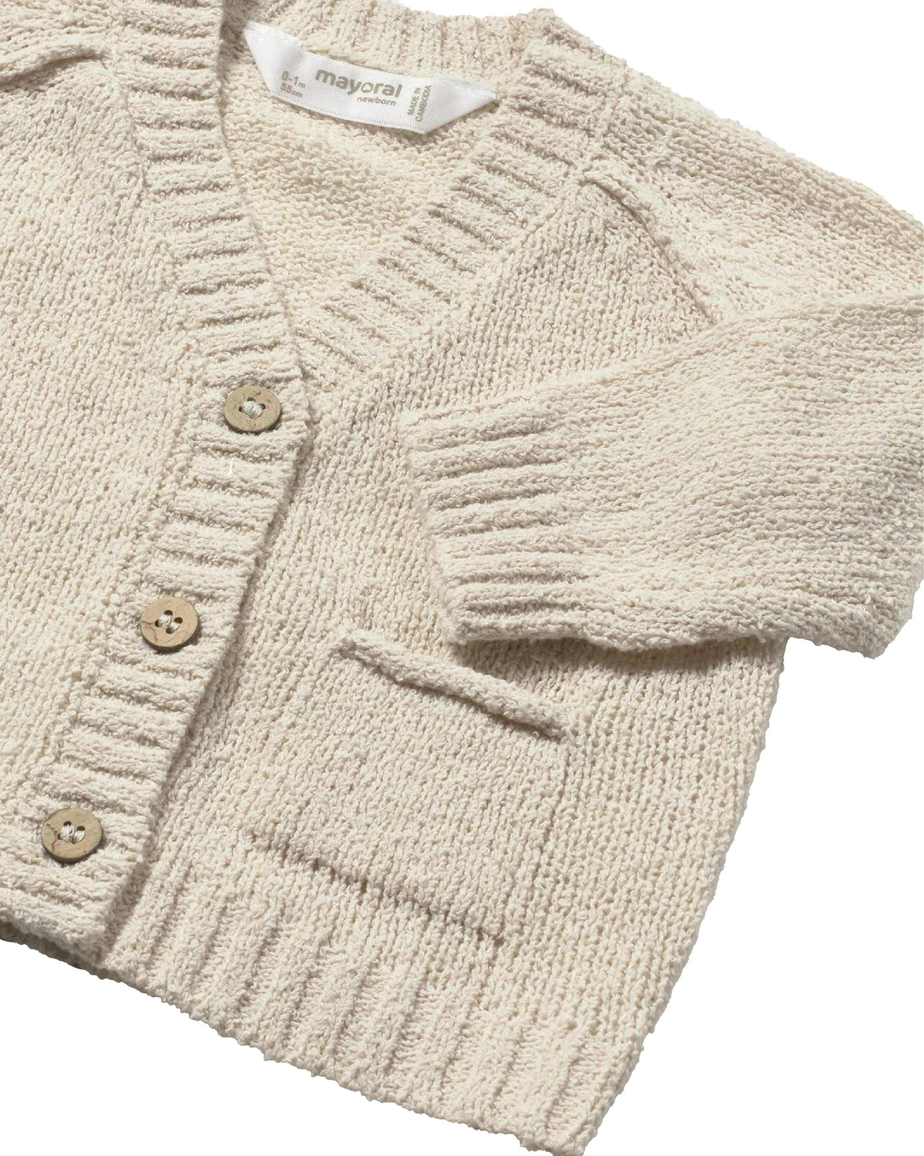 Beige Knitted Baby Cardigan