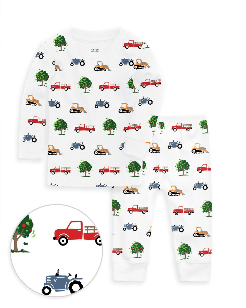 The Organic Long Sleeve Pajama Set [Farm Trucks]