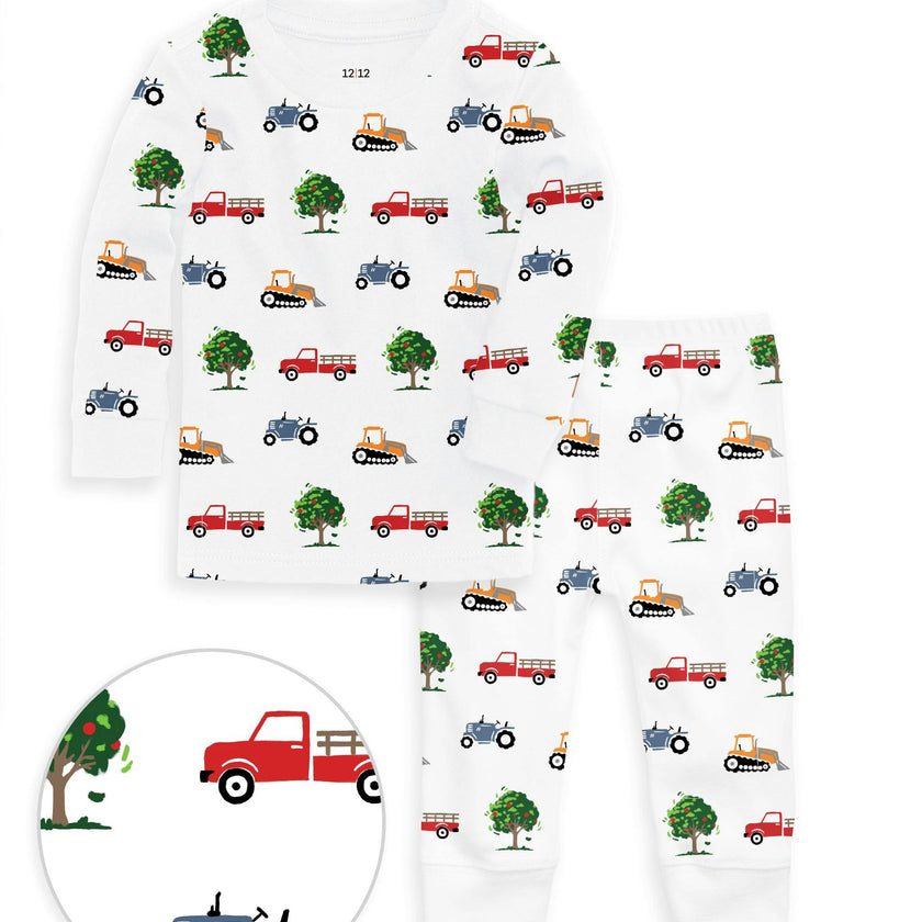 The Organic Long Sleeve Pajama Set [Farm Trucks]