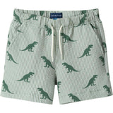 Boys Short Sleeve Cabana Set | Green Stripe Dino