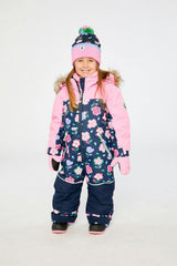 Kids One Piece Discover Snowsuit Blue Floral Print