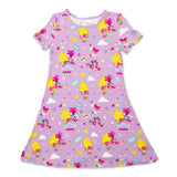Trolls Harmony Valentine's Bamboo Girls' Short Sleeve Dress