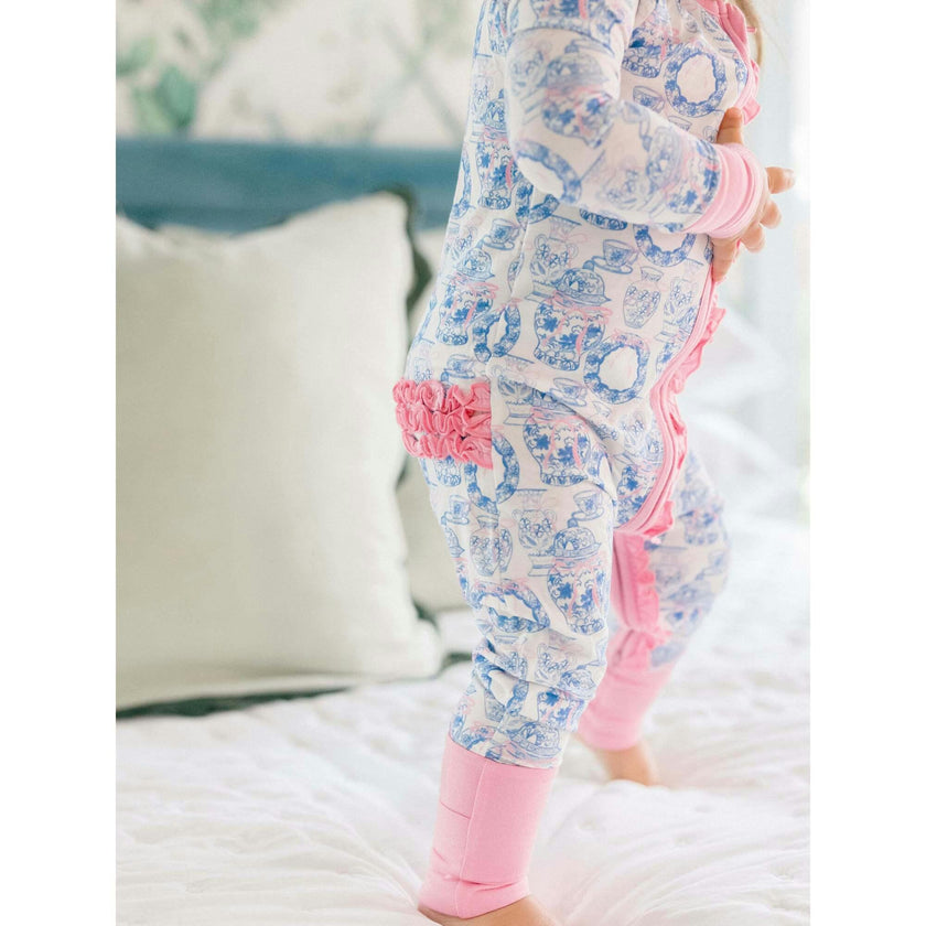 Porcelain Bamboo Ruffle Romper