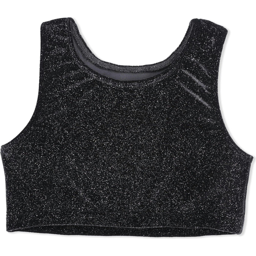 Twinkly Velvet Black Velvet Bra Crop, Black