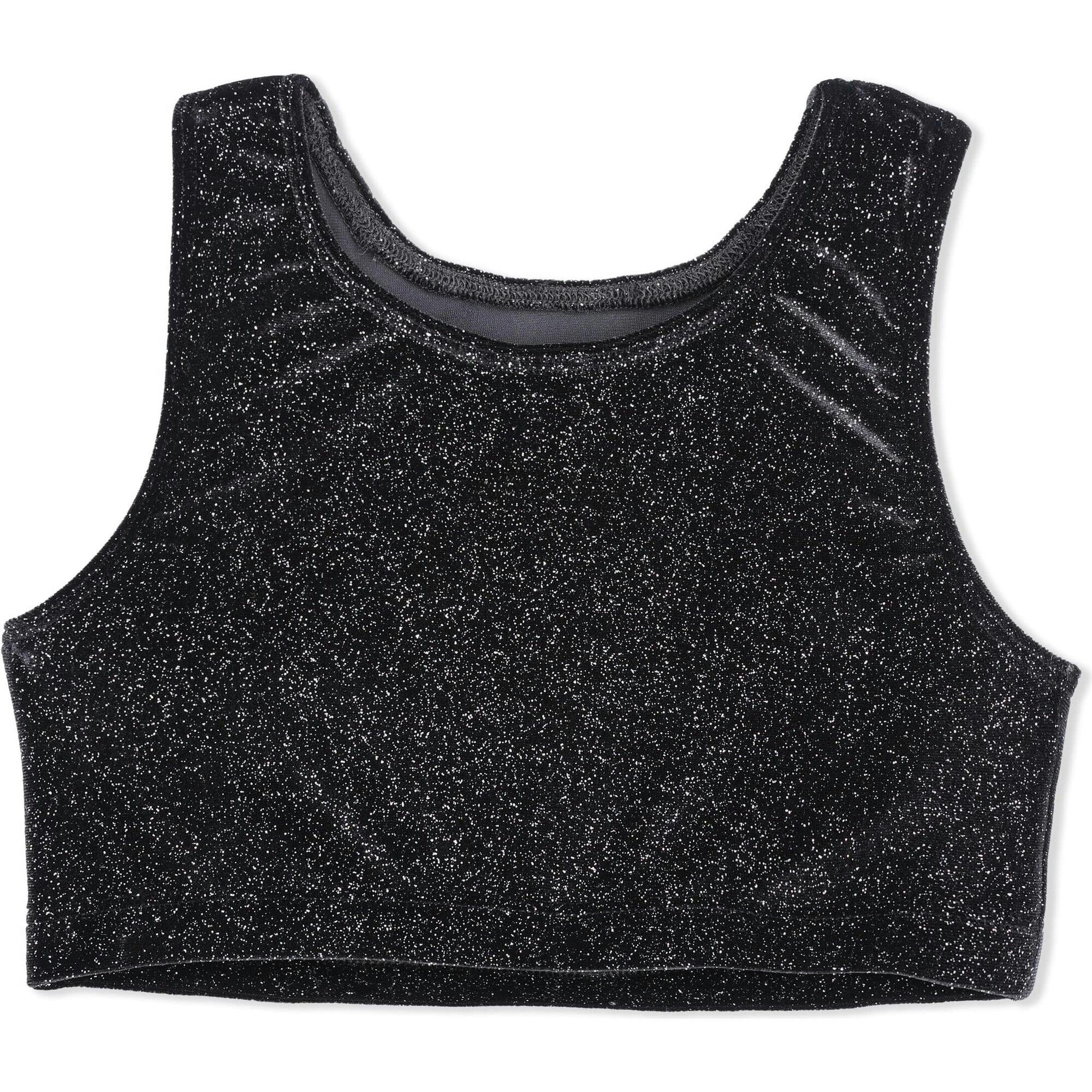 Twinkly Velvet Black Velvet Bra Crop, Black