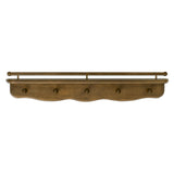 Liberty 31" Wall Shelf with Hookss in Natural Walnut