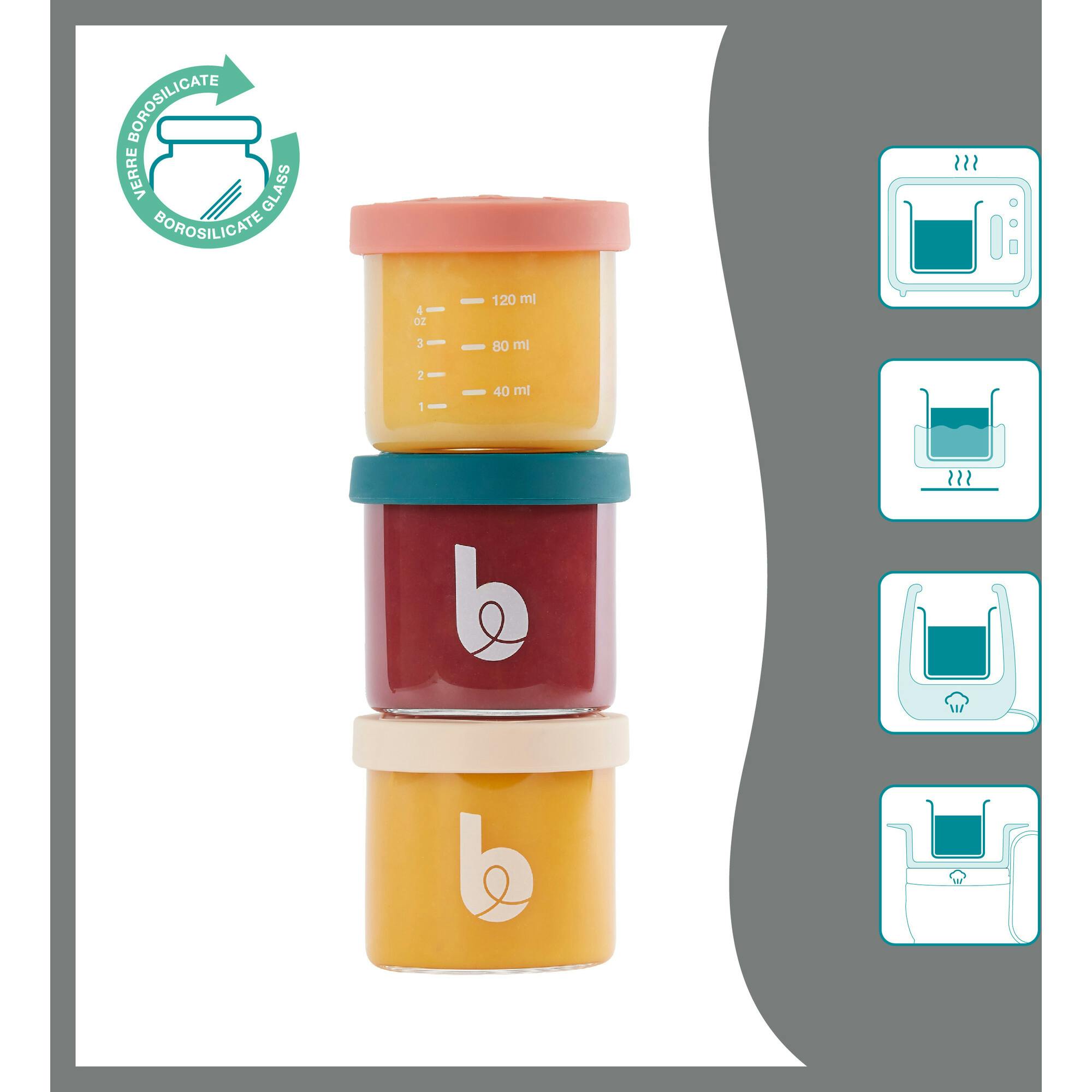 Babymoov Isy Glass Baby Food Storage Jars (Oven-Safe, Airtight)