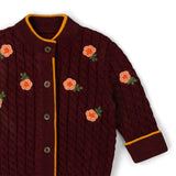Berry Petal Snuggly Knitted Cardigan, Purple