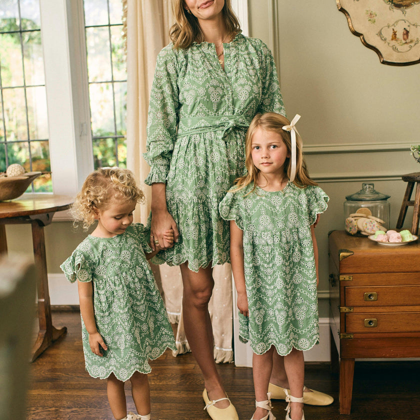 Jillian Dress in Mint Embroidery