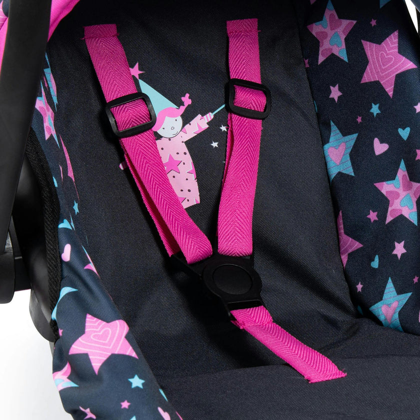 Design: Dolls Car Seat in Turquoise/Pink