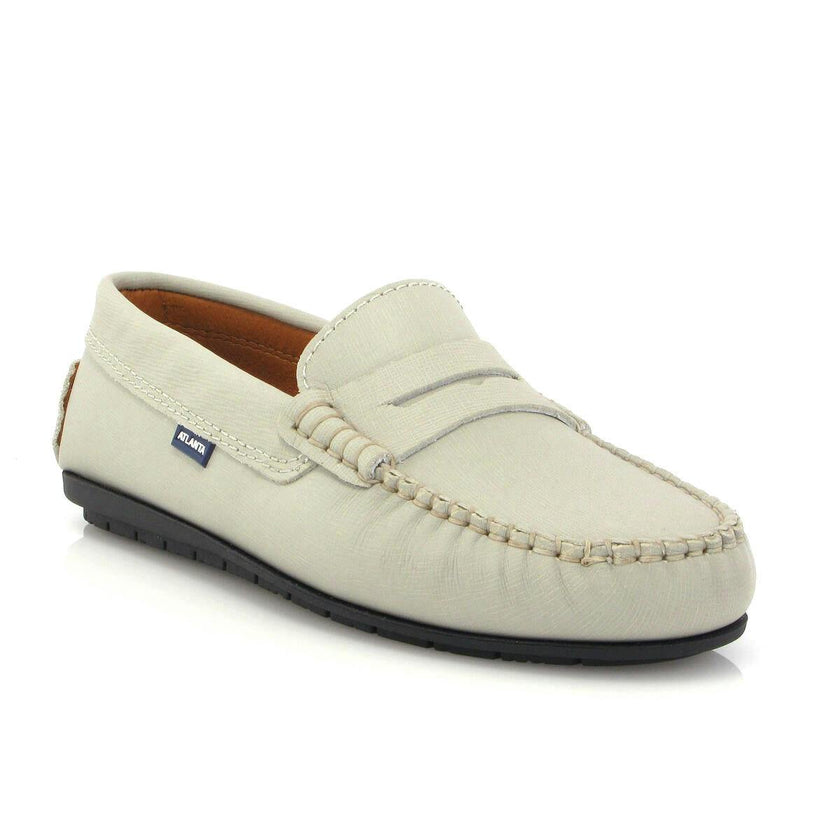Penny 032 Walker Moccasins, light grey saffiano leather