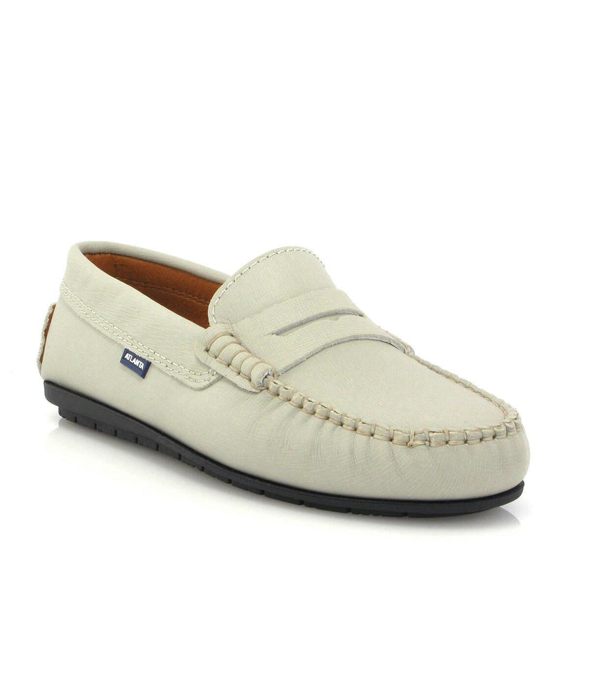 Penny 032 Walker Moccasins, light grey saffiano leather
