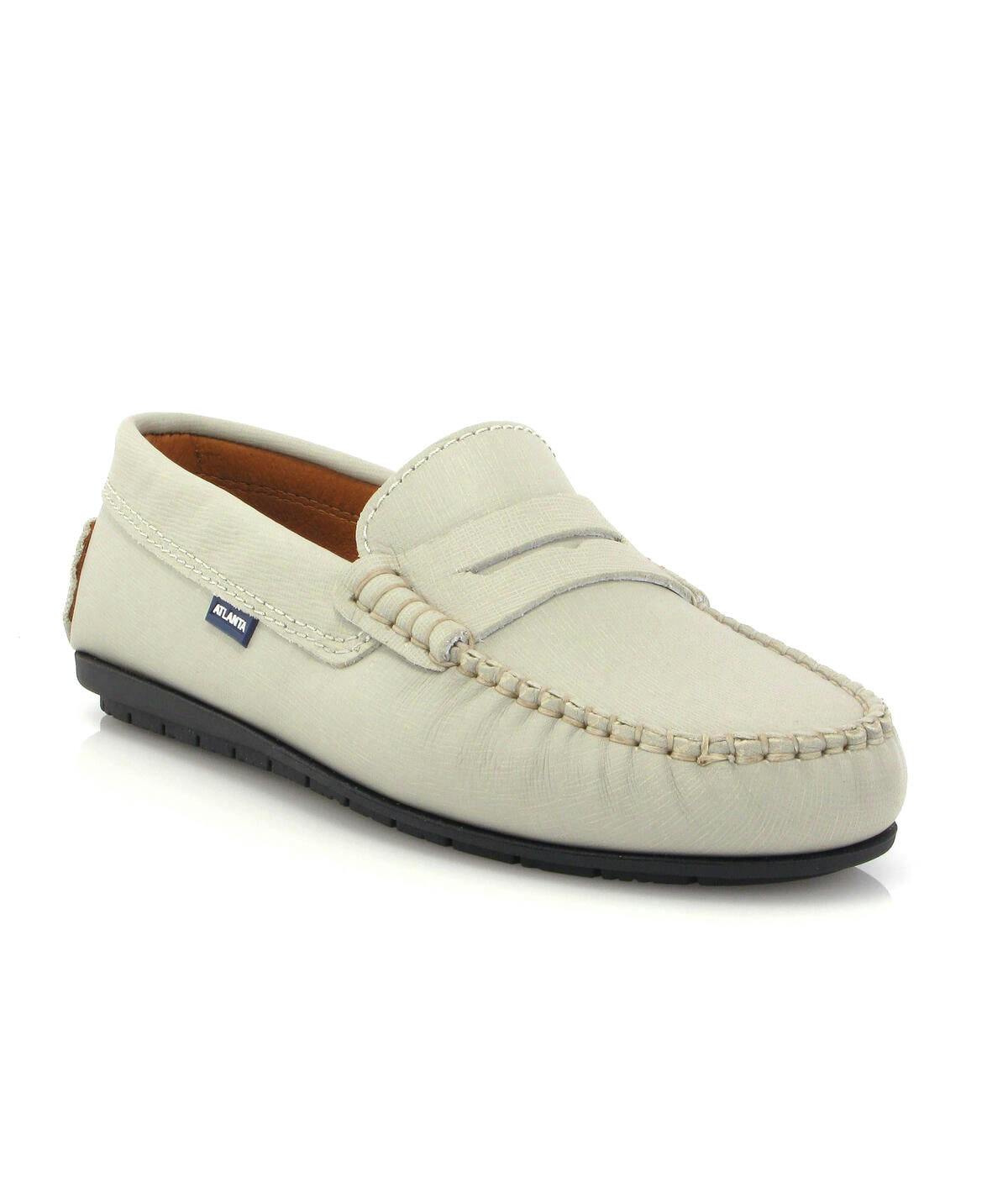 Penny 032 Walker Moccasins, light grey saffiano leather