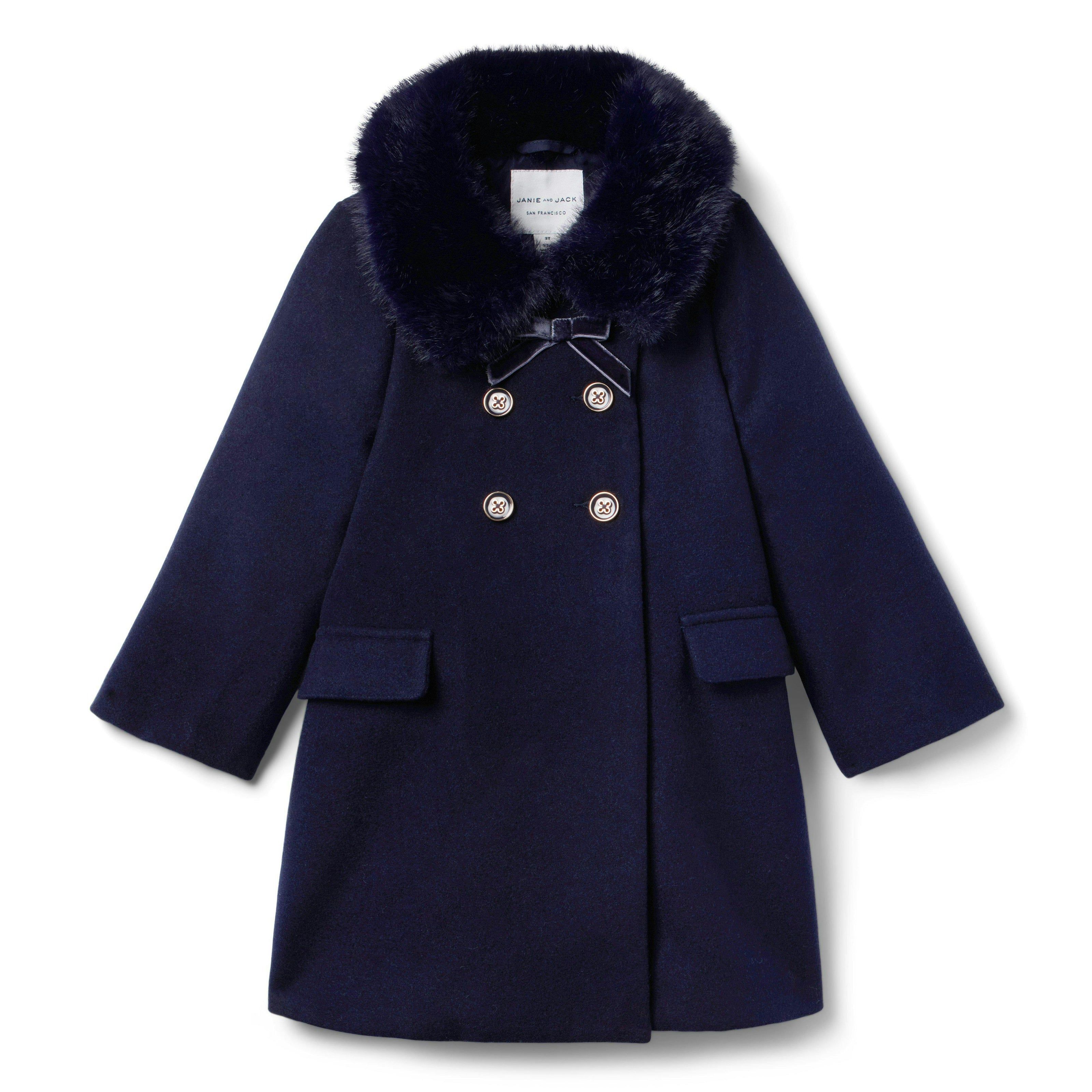 The Luxe Collar Coat, navy blue