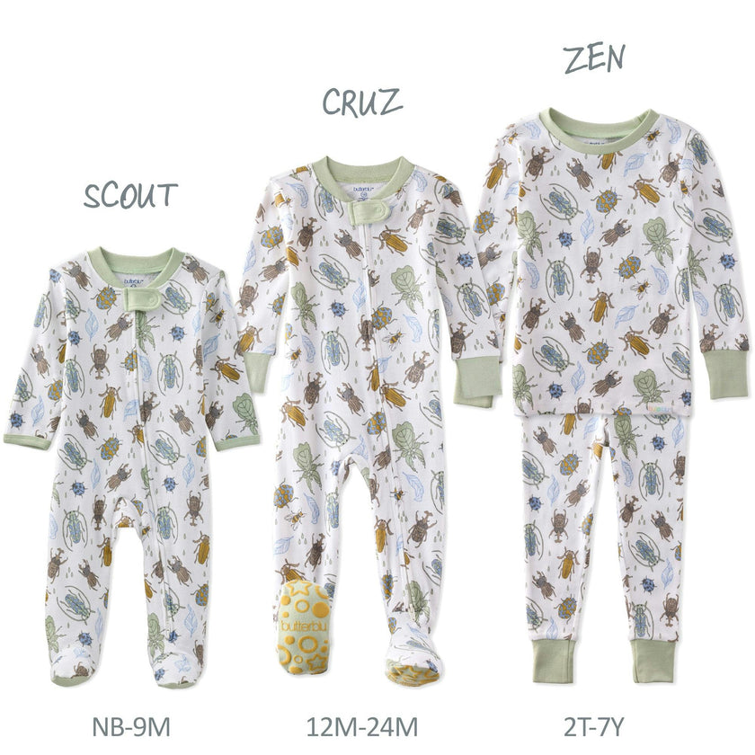 CRUZ Snug-fit Footed Baby Boys Pajamas