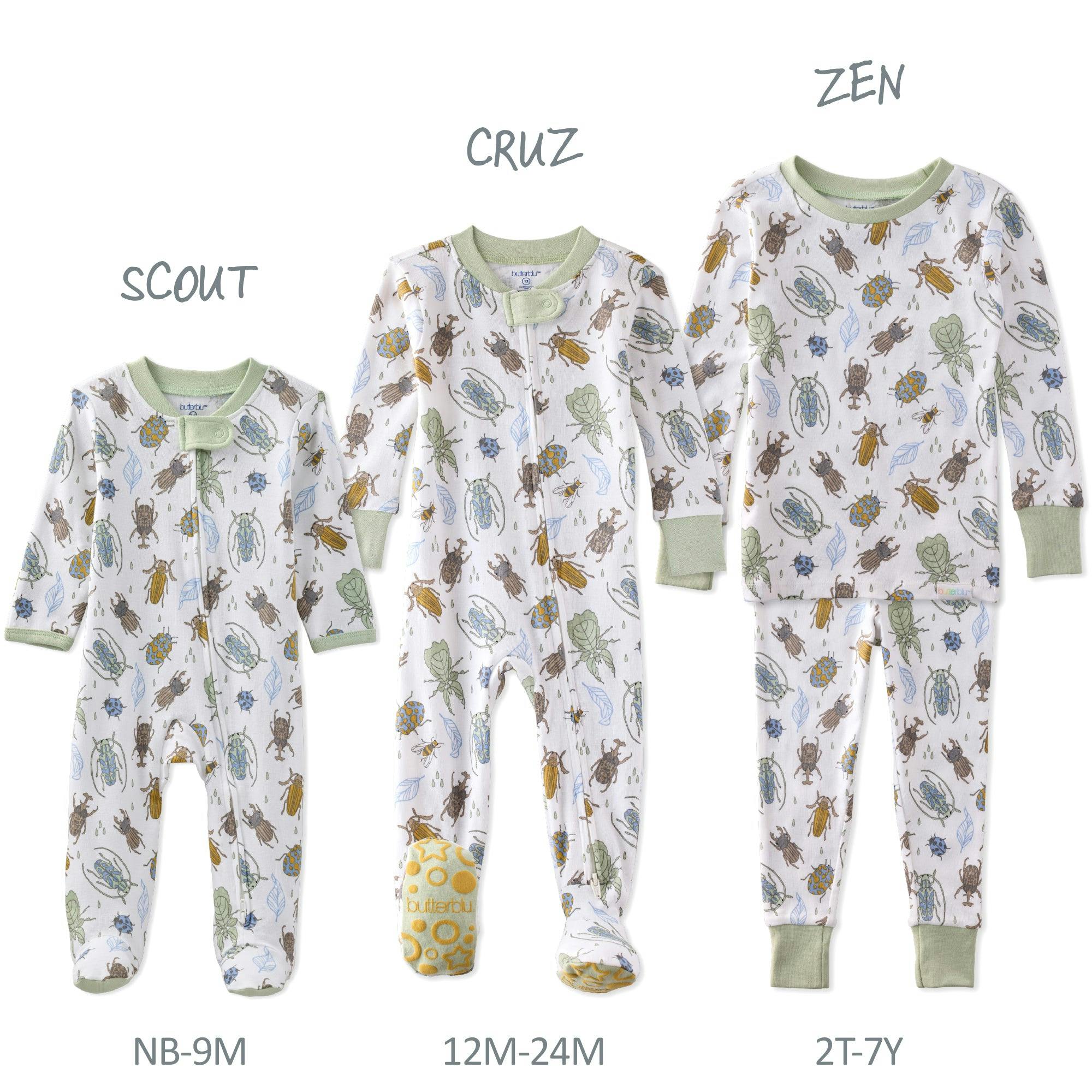 CRUZ Snug-fit Footed Baby Boys Pajamas