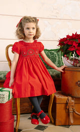Sofia Red Smocked Dress