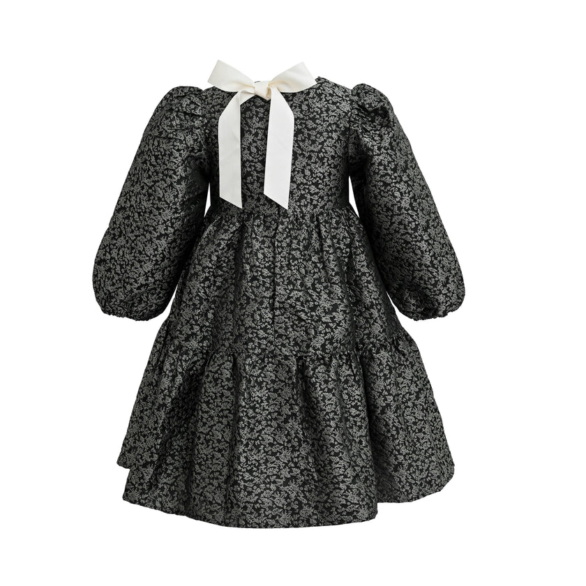 Black Tiered Floral Dress