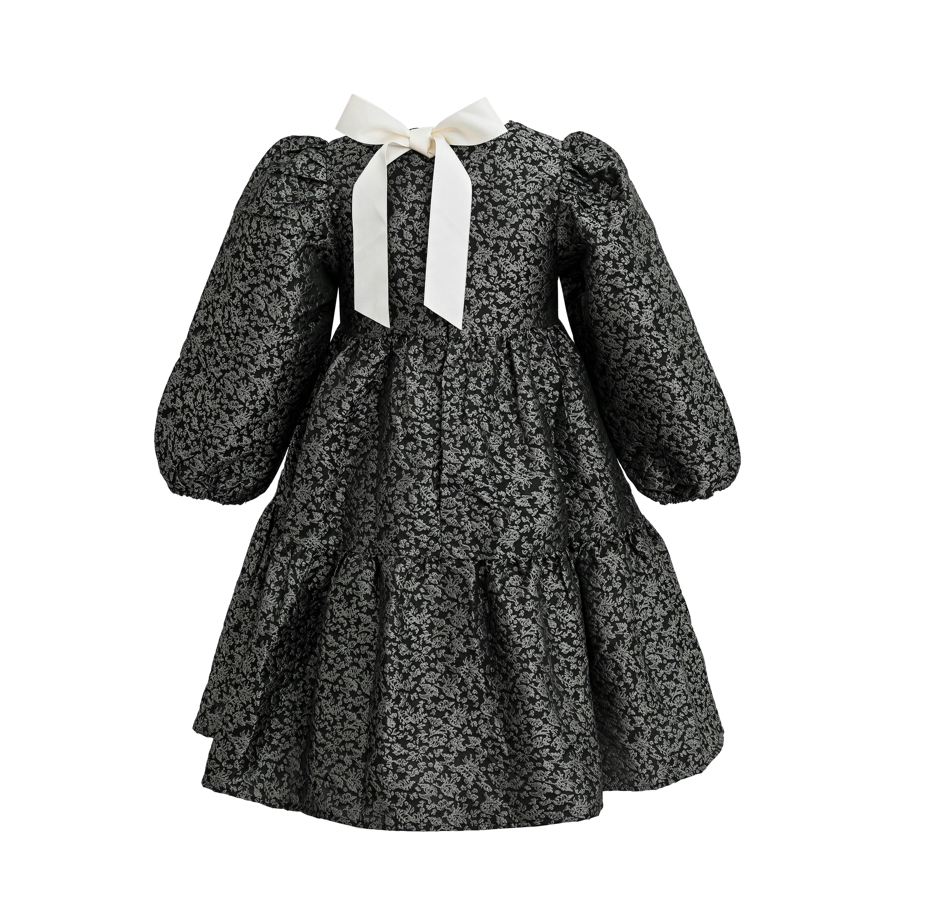 Black Tiered Floral Dress
