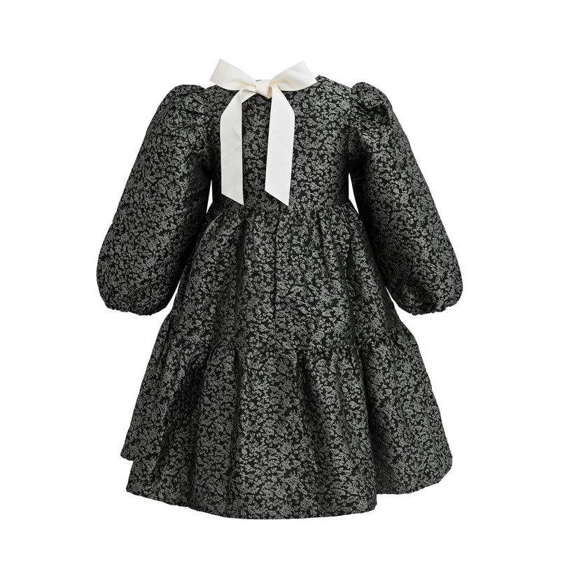 Black Tiered Floral Dress