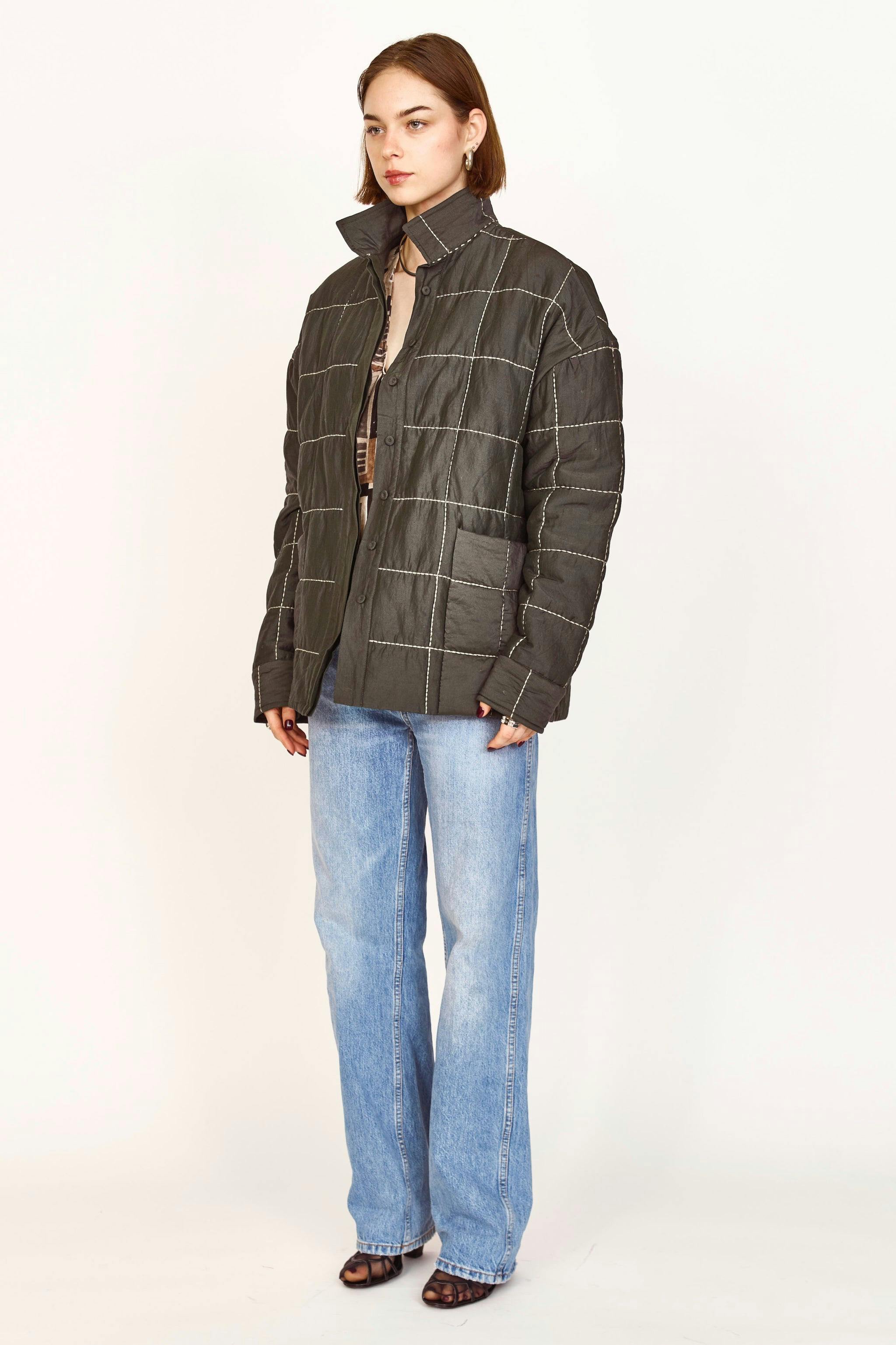 Tahoe Quilted Jacket in Black Olive