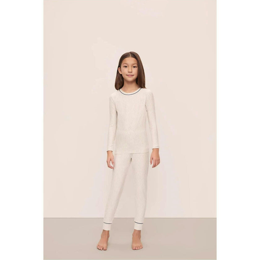 Kids Printed TENCEL Modal Unisex Long PJ Set, Grey