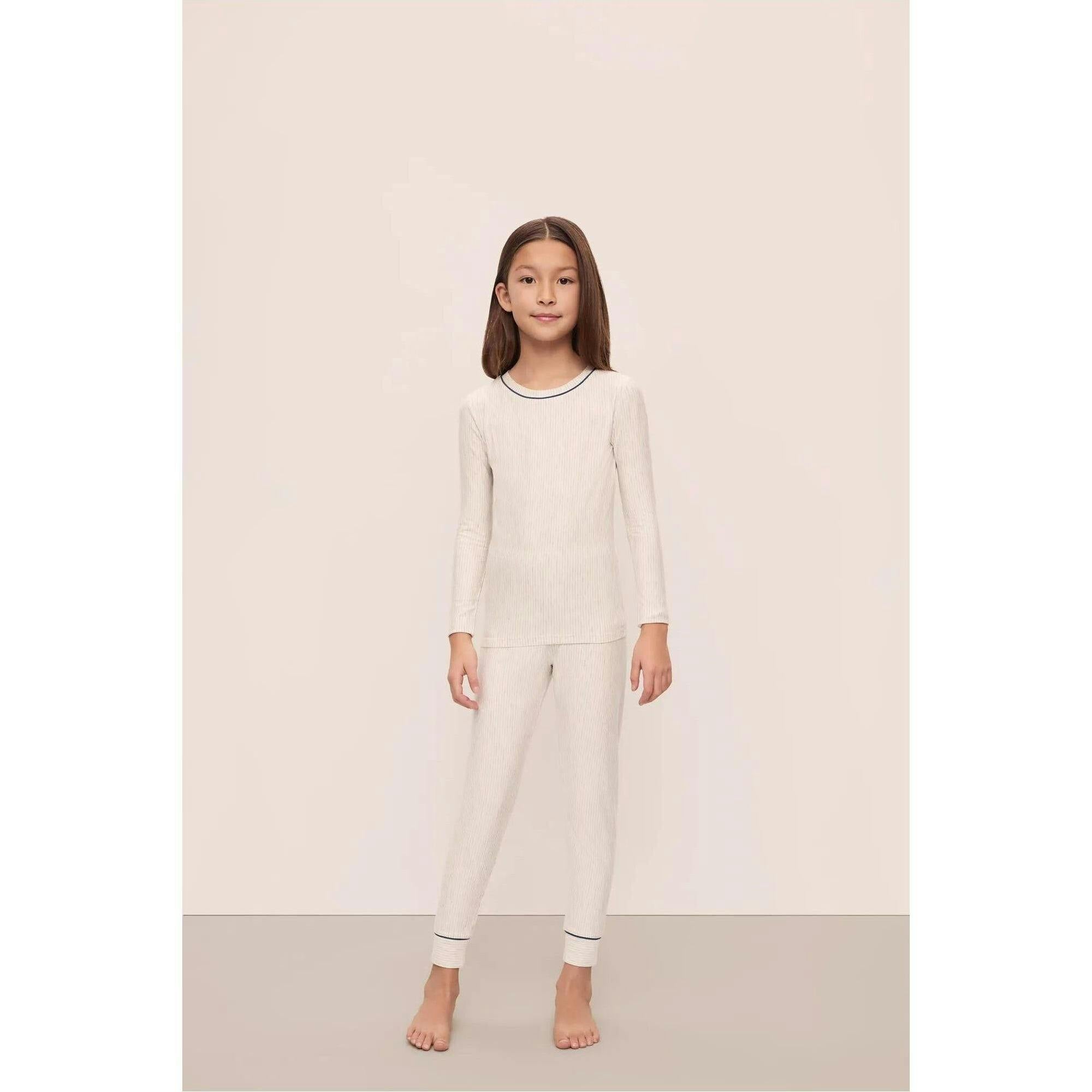 Kids Printed TENCEL Modal Unisex Long PJ Set, Grey