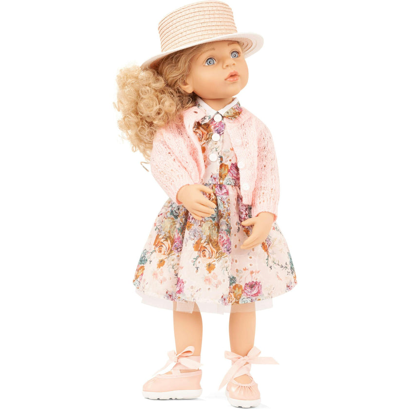 Gotz Happy Kidz Greta  19.5" Posable Doll with Full Garments & Accessories - Long Blonde Hair to Wash & Style with Beautiful Stone Grey Blue Eyes