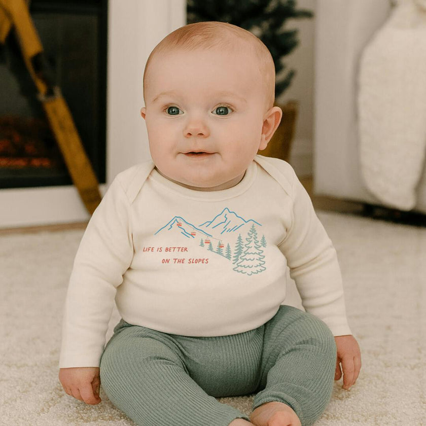 long sleeve graphic bodysuit | on the slopes