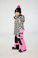 Two Piece Teknik Snowsuit Bright Pink And Checkered