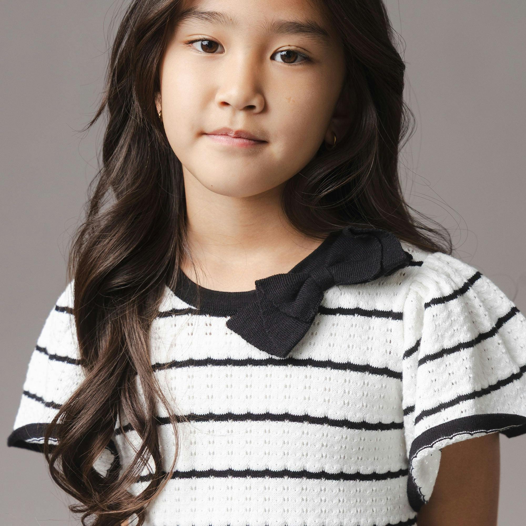 Organic Bow Detail Pointelle Sweater Dress