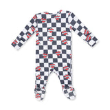 Heart Tattoo Check Black - 2 Way Zipper Footie