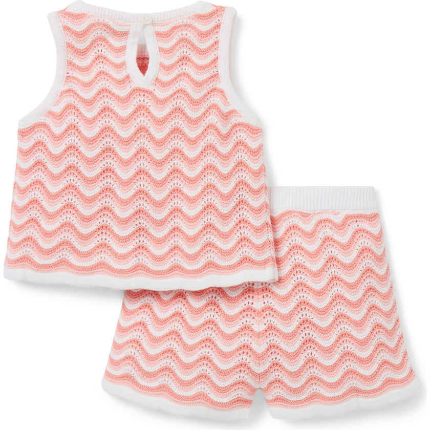 Baby Wavy Striped Crochet Matching Set