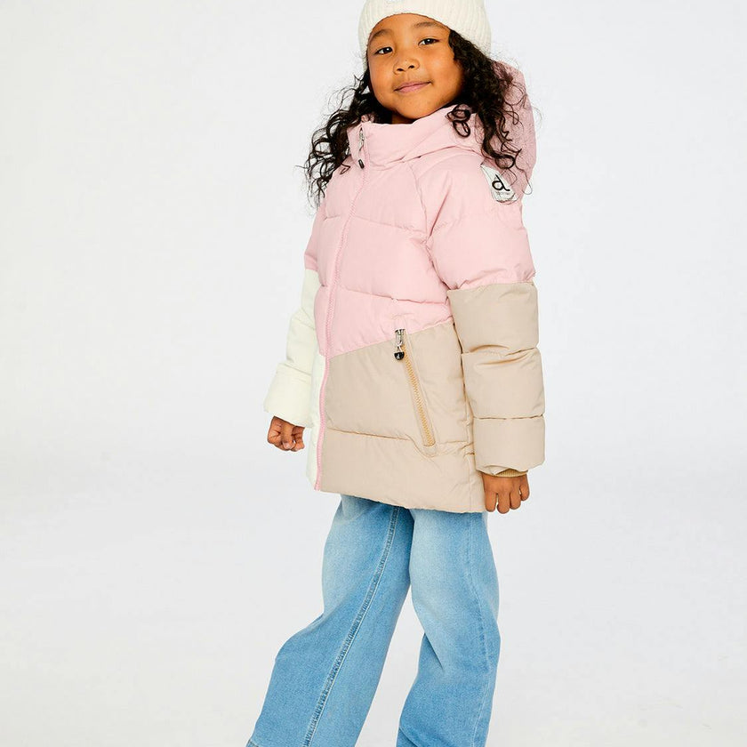 Color-Block Winter Jacket Pale Dusty Pink