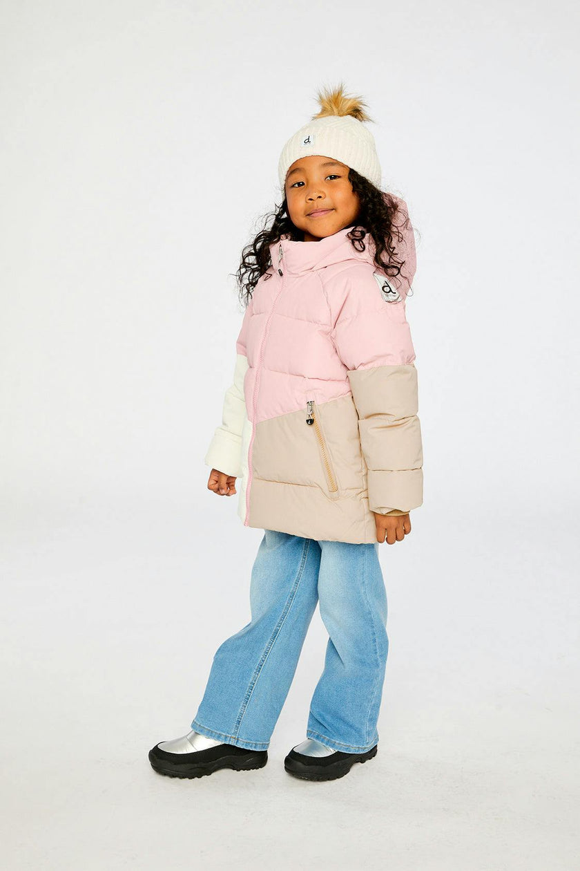 Color-Block Winter Jacket Pale Dusty Pink