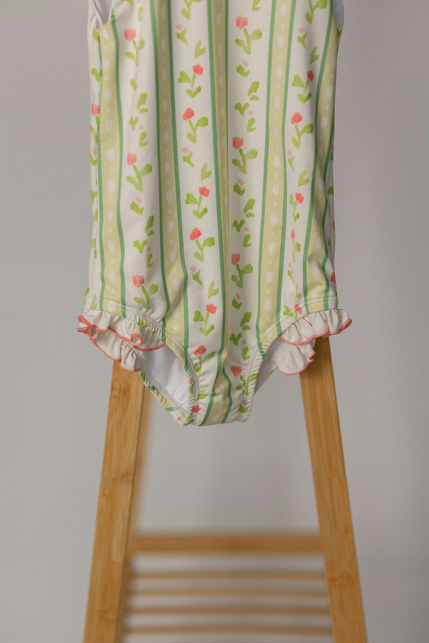 Bingley Suit in Vivian Stripe In Daffodil