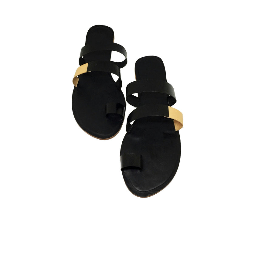 Trompe L'Oeil Women's Leather Slides