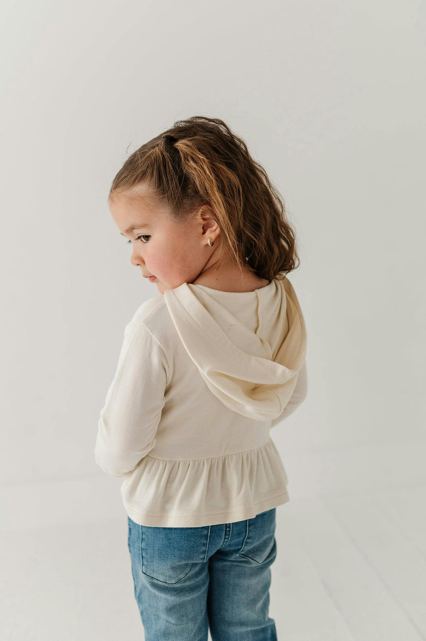 Girls Peplum Hoodie in Daisy Love