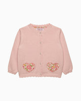 Baby Peach Sparkle Betsy Heart Cardigan