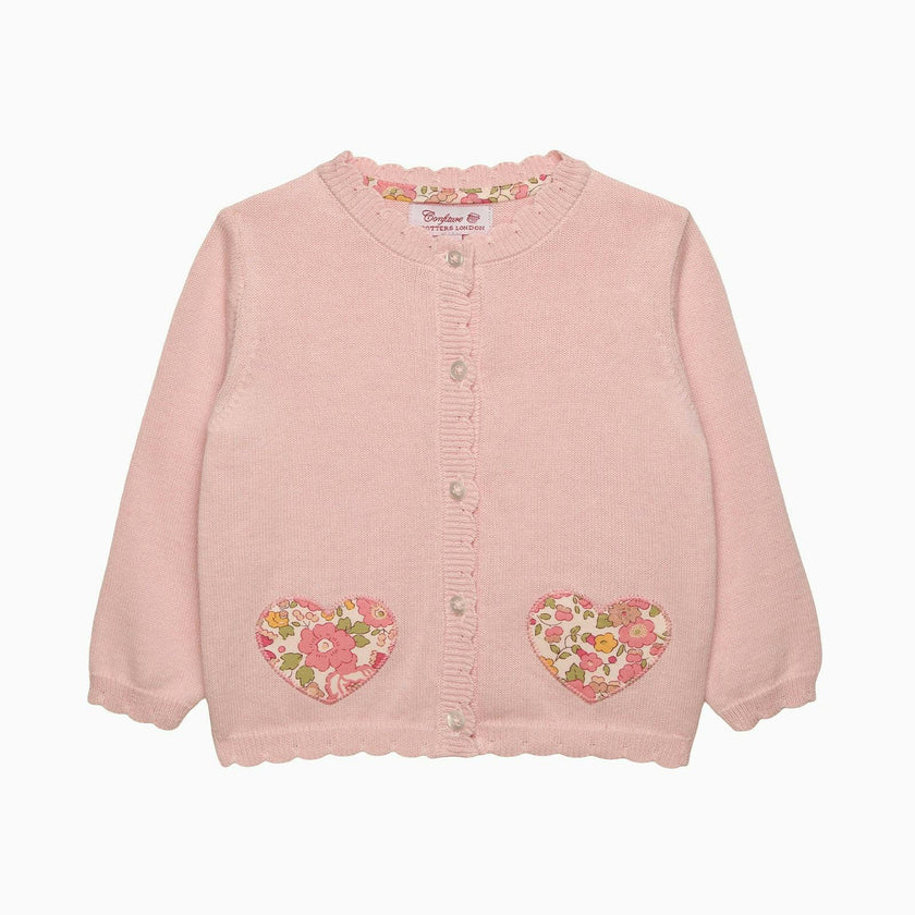 Baby Peach Sparkle Betsy Heart Cardigan