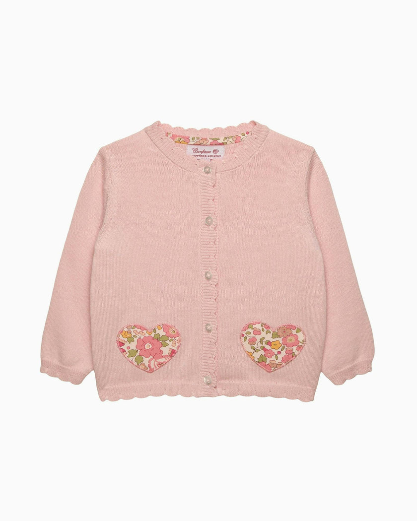 Baby Peach Sparkle Betsy Heart Cardigan