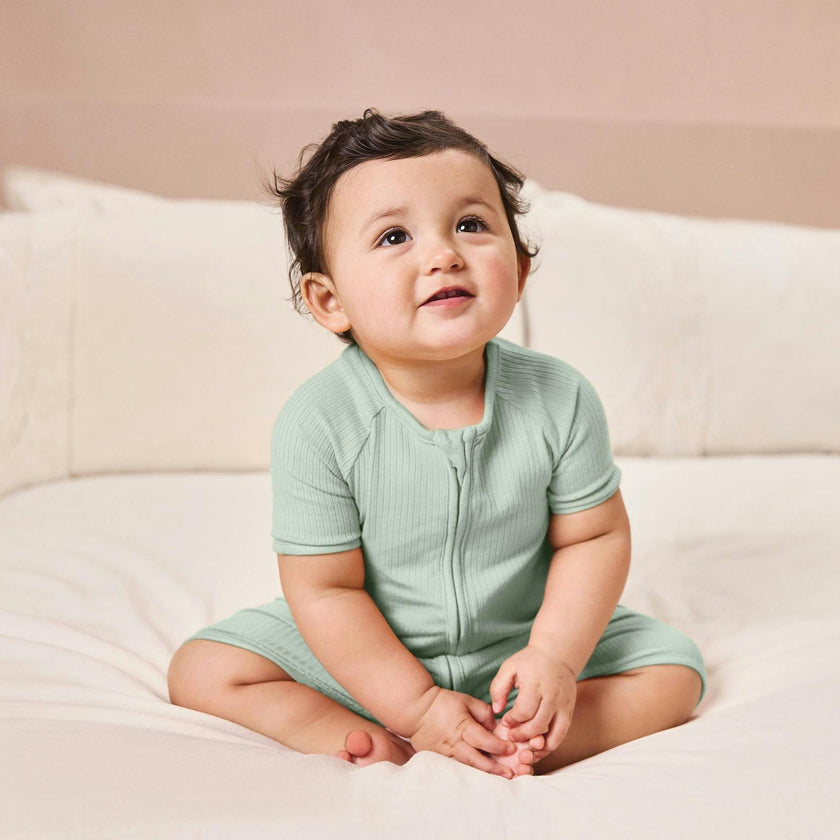 Ribbed Zip Summer Pajamas